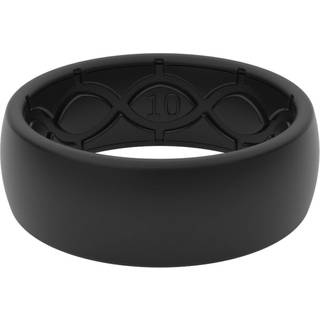 Groove Life Solid sort/sort ring - ndbar silikone vielsesringe til mnd Livstidsdkning Unikt design Comfort Fit Ring - str. 13