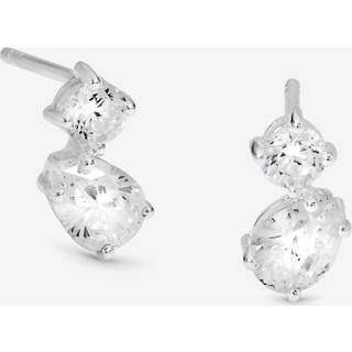 Simply Silver Simply Silver 925 Kubisk Zirkonia Duo Stone Øreringe