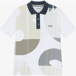 BOSS BOSS White Graphic Logo Short Sleeve Polo Shirt - 116cm (6 Years)
