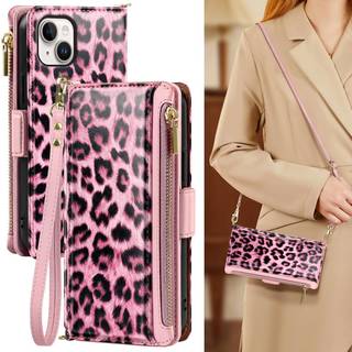 Antistabil kompatibel med iPhone 15 tegnebogscover til kvinder? RFID-blokering? Crossbody telefonetui PU lder lynls hndledsrem Flip Cover Kred