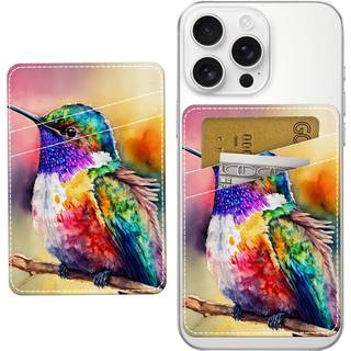 AWHSCP Telefonkortholder Sd Lder Telefonpung Stick On Dual Pocket Kreditkort Sticky Wallet Kompatibel med det meste af mobiltelefon Cute Colorf