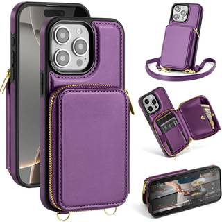 SkyEagle kompatibel med iPhone 13 Pro Max Wallet Case til kvinder? RFID-blokering? Crossbody Phone Case PU Lder Lynls Hndtaske Hndledsrem Cov