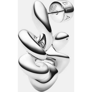 Coil Hoop Medium Right - Silver - OS