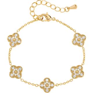 Jon Richard Jon Richard Gold Plated Pave Clover Bracelet