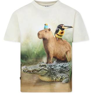 Molo Rubin Short Sleeve T-Shirt Capybara Chill 92 cm  Beige  92 cm  mand