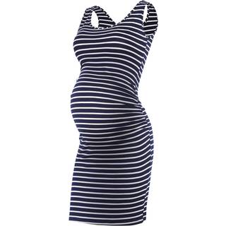 Rnxrbb kvinder sommer ?rmel?s moderskab kjole graviditet tank scoop hals mama t?j afslappet bodycon t?j marinebl? hvid xl