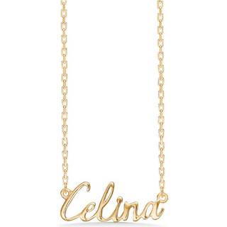 Navnehalskæde i forgyldt sølv - Celina