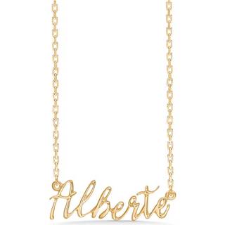 Navnehalskæde i forgyldt sølv - Alberte