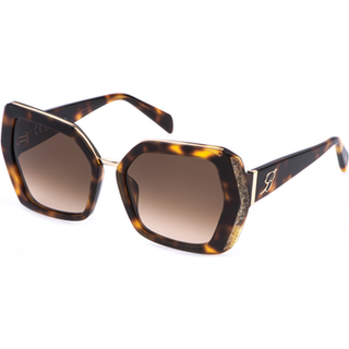 Blumarine Kvinde SBM870S 09JC Solbriller Acetat Havana Brun Geometrisk Normal Skygge