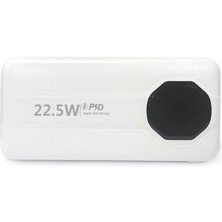 SiGN Kraftig Powerbank med Indbyggede Kabler, 10000mAh - Hvid