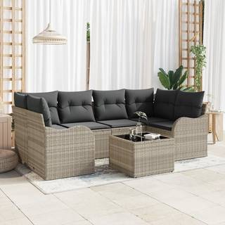 Havesofa Sæt Lysegrå 55 x 55 x 37 cm polyrattan