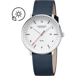 Mondaine MLE.41910.LDV Herrenuhr Doppio Solar Blau/Weiß 41 mm
