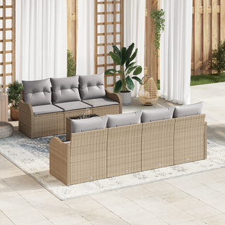 Havesofa Sæt Beige 55 x 55 x 37 cm polyrattan