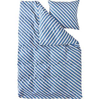 Salling flonel sengetøj 140x220 cm - blå striber (På lager i butik)