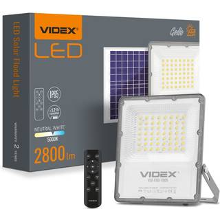 Gelio projektør 100W - LED, solcelle, flood, neutral hvid, lysstyrke: 2800 - Dæmpbar : Dæmpbar, Kulør : Neutral