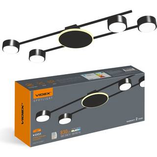 Loftspotlampe 4x30W GX53 - 230V, 830lm, 9W back light - Kulør : Varm