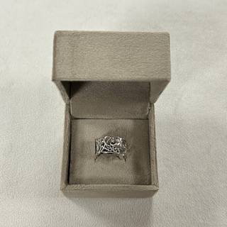 Blossom sølv ring med blomster og 1 stk diamant 0,01 ct., bred model rhod. - Str. 50