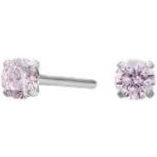 Pure Titanium Nikkelfri øreringe med pink zirkonia - 3 mm