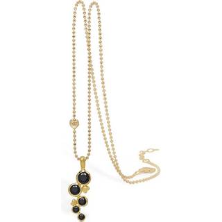 Blossom Copenhagen Radiance Midnight halskæde i forgyldt med sorte cubic zirkonia