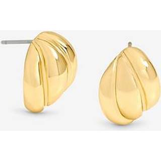 Jon Richard Jon Richard Gold Plate D Mini Ribbed Stud Earrings