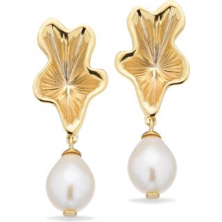 Scrouples øreringe ferskvandsperle i forgyldt