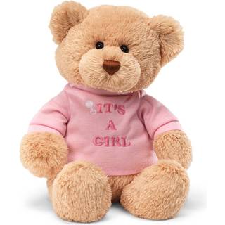 GUND Its a Girl T-Shirt Teddy Bear Stuffed Animal Plys i Pink 12 Tan