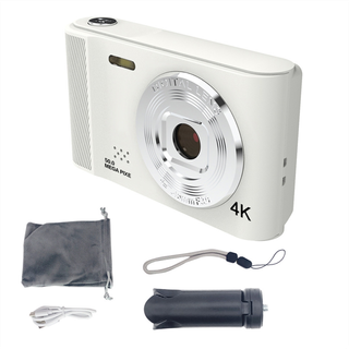 4K Kamera Ultratyndt Anti-Shake Smart Zoom Retro Kamera Hvid