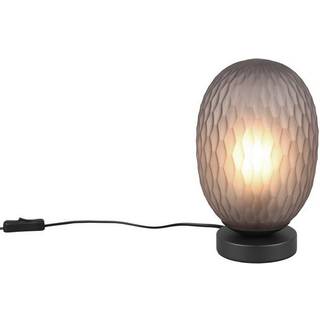 Facette bordlampe, røgfarvet grå, højde 29 cm, glas, E27