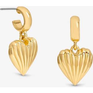 Mood Mood Ribbed Hjerte Huggie Charm Øreringe