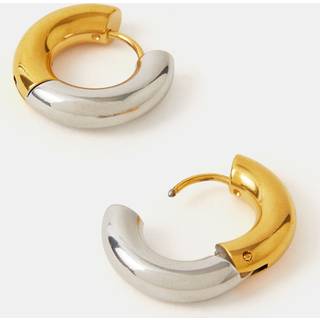 Accessorize Accessorize Gold Stainless Steel Mixed Metal Hoop Earrings