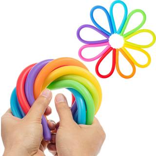 Mr. Pen- Monkey Noodles Fidget Toy 9 Pack Rainbow Rocket Farvetema Farverige Ikke-giftige Silikone Sensoriske Nudler til Brn Stretchy Fidget Toy