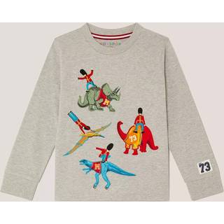 Monsoon Monsoon Grey Varisty Dinosaur Long Sleeve Top