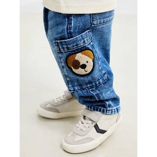 Next Mid Blue Dog Cargo Jeans (3mths-7yrs)