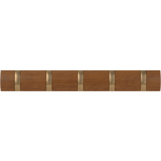 Knagerække Flip 5-hook Lys Walnut - Messing