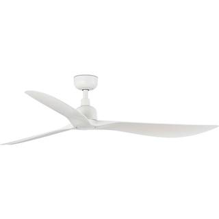 FARO BARCELONA Loftventilator Outwood, hvid, DC, støjsvag, Ø 150 cm, IP44 Outwood, Hvid/opal, Stue/spisestue, Plast, Moderne