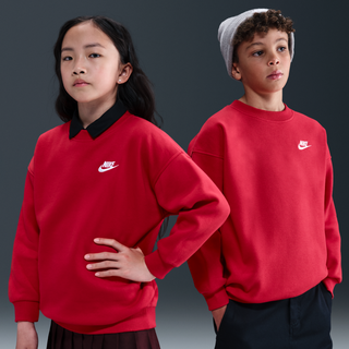 Oversized Nike Sportswear Club Fleece-sweatshirt til større børn - rød - L