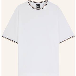 T-shirt i merceriseret bomuld med stribede manchetter