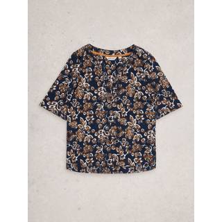 White Stuff White Stuff Blue Weaver Notch Neck T-Shirt