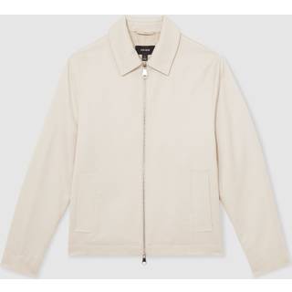 Reiss Reiss Ecru Preach Lyocell-Cotton Zip-Through Twill Jacket