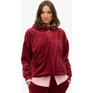 Superdry Superdry Red Country Club Velour Zip Hoodie