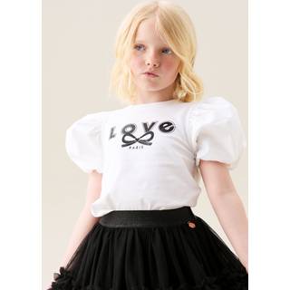 Angel & Rocket Angel & Rocket Snow White Heidi Puff Sleeve Embellished Top