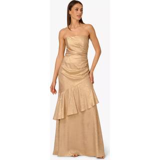 Adrianna Papell Adrianna Papell Gold Adrianna By Gold Foil Woven Long Dress - 18