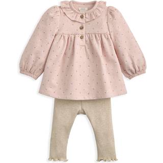 Mamas & Papas Mamas & Papas Pink Confetti Floral Top and Leggings Set