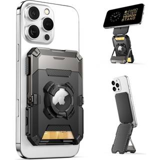 SUPCASE til MagSafe-pung med AirTag-holder Magnetisk Airtag-pung til mnd [Hold 5 kort] [Justerbar stander] [RFID-blokering] Telefonstativ Kortho