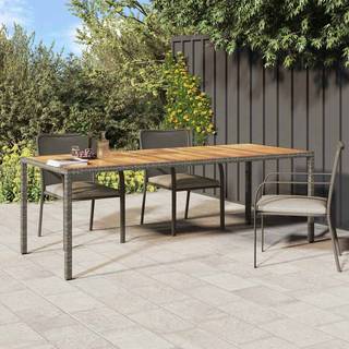 Havemødebord Grå 250x100x75 cm Polyrattan