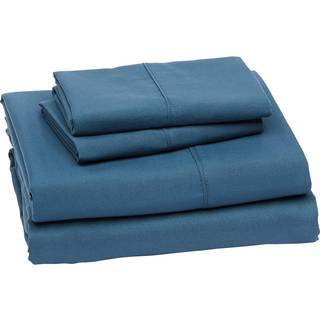 Amazon Basics Letv?gt Super Soft Easy Care Microfiber 4-Piece Bed Sheet Set med 14-tommer Deep Pockets Queen Dark Teal Solid Solid