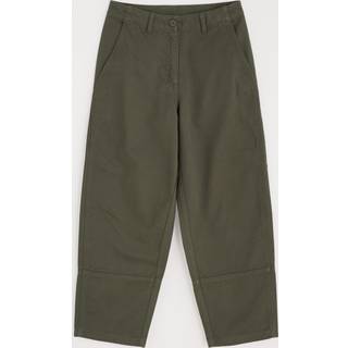 Seasalt Cornwall Seasalt Cornwall Green Painted Forms Cotton Barrel Leg Trousers