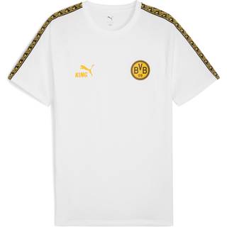 PUMA Borussia Dortmund KING Tee Men, Sport, White/Yellow Sizzle, M - Yellow Sizzle - M
