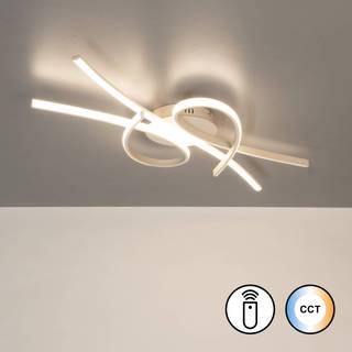 LED-loftlampe Biba, sandfarvet, længde 100 cm, metal, CCT