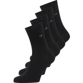 4 Pack Metallic Crew Socks Gift Set - Black - One Size
